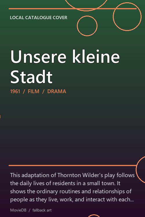 Unsere kleine Stadt poster