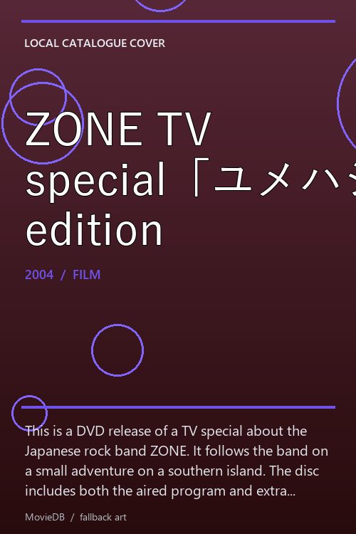 ZONE TV special「ユメハジマッタバカリ」DVD edition poster