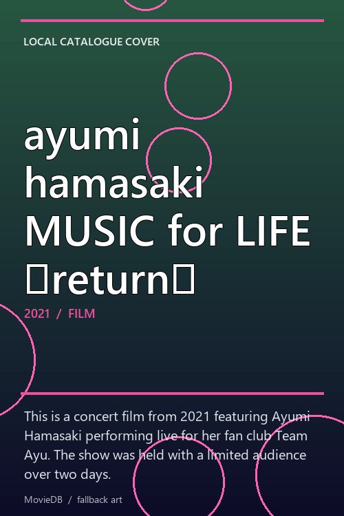 ayumi hamasaki MUSIC for LIFE 〜return〜 poster