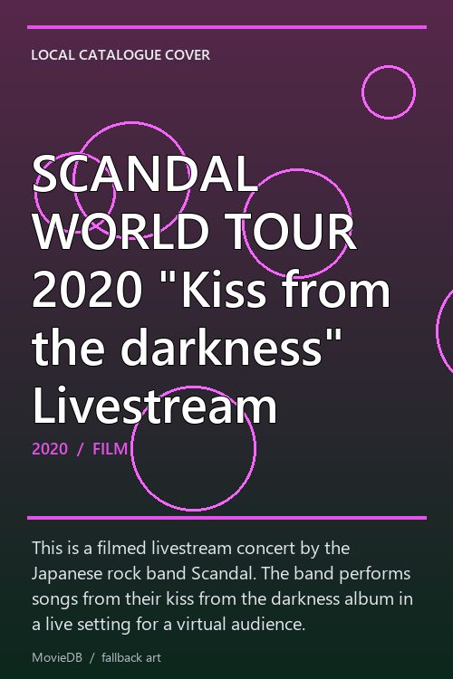 SCANDAL WORLD TOUR 2020 "Kiss from the darkness" Livestream poster