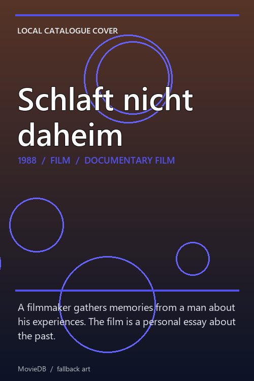 Schlaft nicht daheim poster