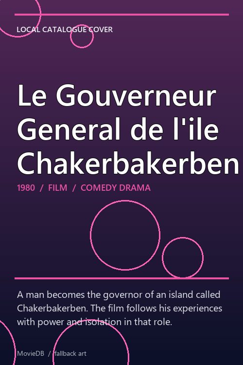 Le Gouverneur General de l'ile Chakerbakerben poster