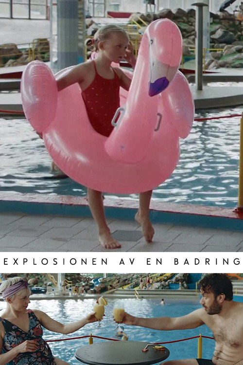 The explosion of a swimming ring poster