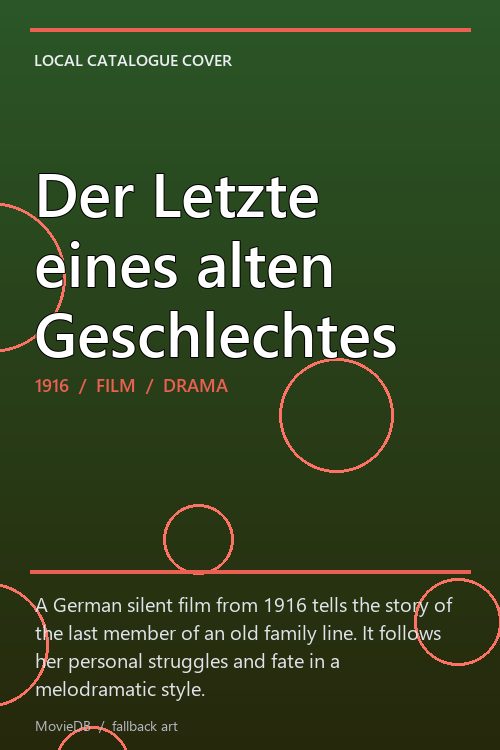 Der Letzte eines alten Geschlechtes poster