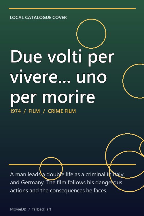 Due volti per vivere... uno per morire poster