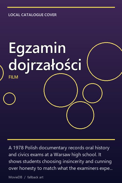 Egzamin dojrzałości poster
