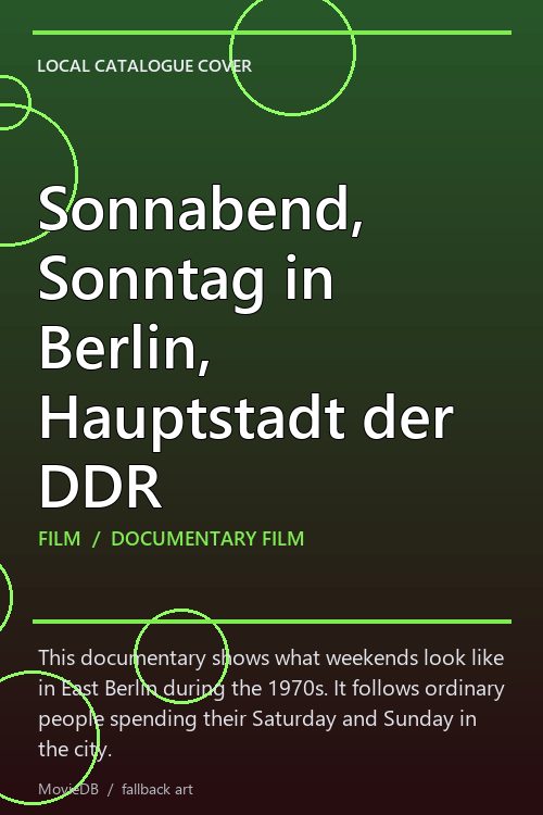 Sonnabend, Sonntag in Berlin, Hauptstadt der DDR poster