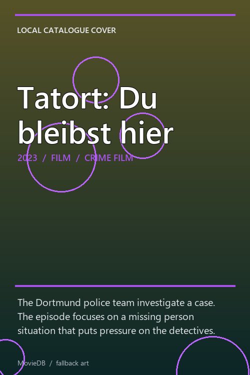 Tatort: Du bleibst hier poster
