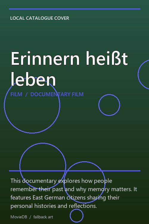 Erinnern heißt leben poster
