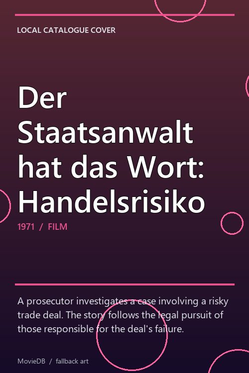 Der Staatsanwalt hat das Wort: Handelsrisiko poster