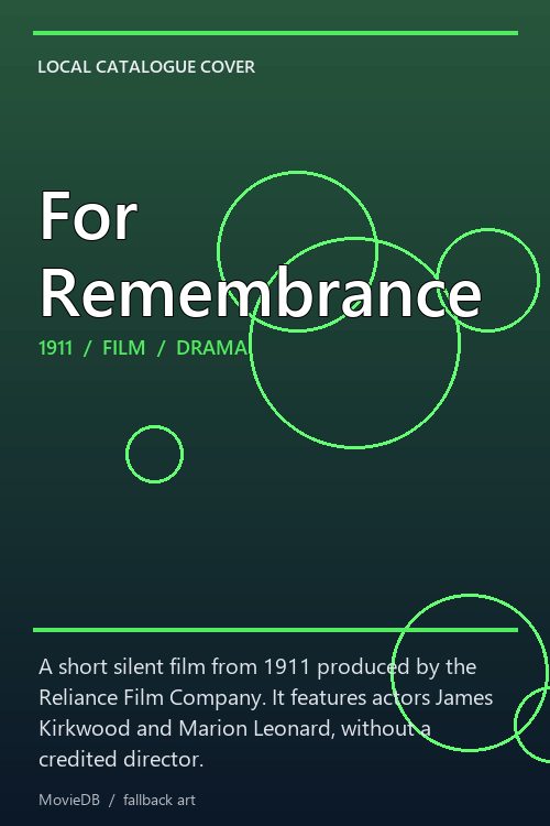 For Remembrance poster