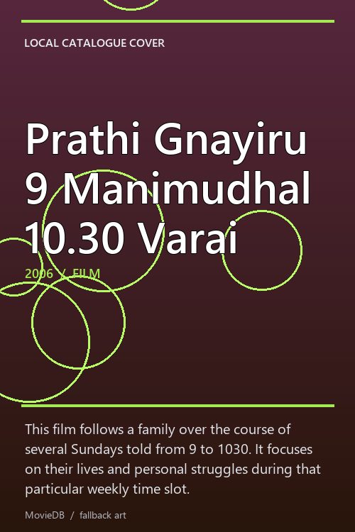 Prathi Gnayiru 9 Manimudhal 10.30 Varai poster