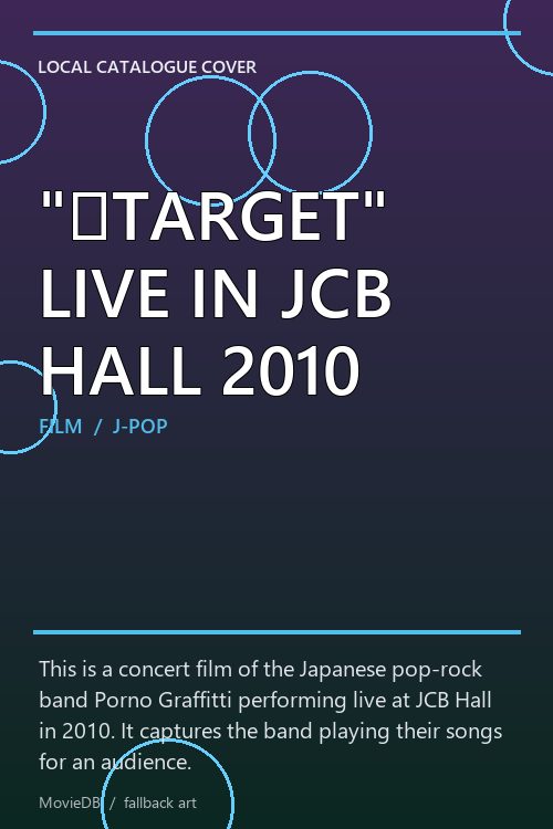 "∠TARGET" LIVE IN JCB HALL 2010 poster