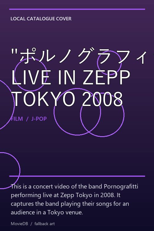 "ポルノグラフィティがやってきた" LIVE IN ZEPP TOKYO 2008 poster