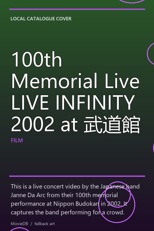 100th Memorial Live LIVE INFINITY 2002 at 武道館 poster