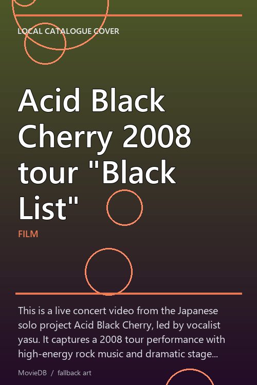 Acid Black Cherry 2008 tour "Black List" poster
