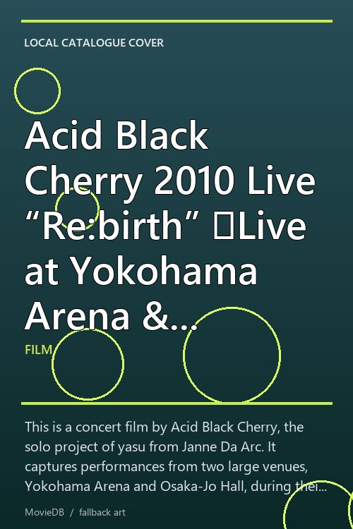 Acid Black Cherry 2010 Live “Re:birth” 〜Live at Yokohama Arena & Osaka-Jo Hall〜 poster