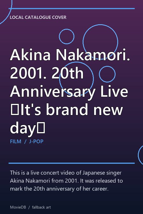 Akina Nakamori. 2001. 20th Anniversary Live 〜It's brand new day〜 poster