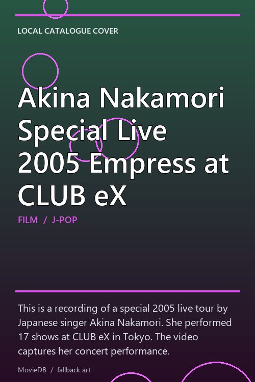 Akina Nakamori Special Live 2005 Empress at CLUB eX poster