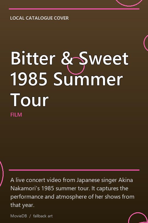 Bitter & Sweet 1985 Summer Tour poster