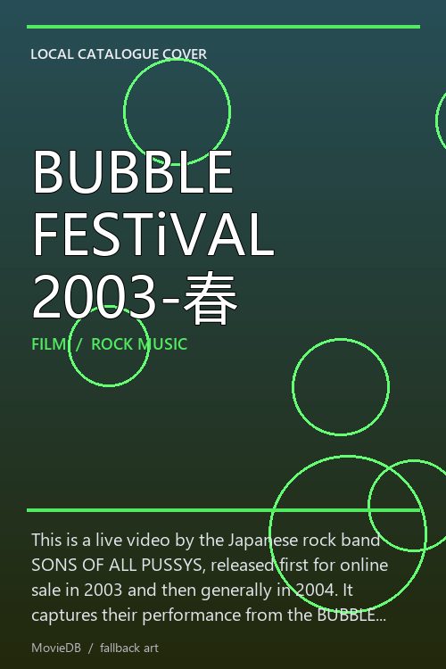 BUBBLE FESTiVAL 2003-春 poster