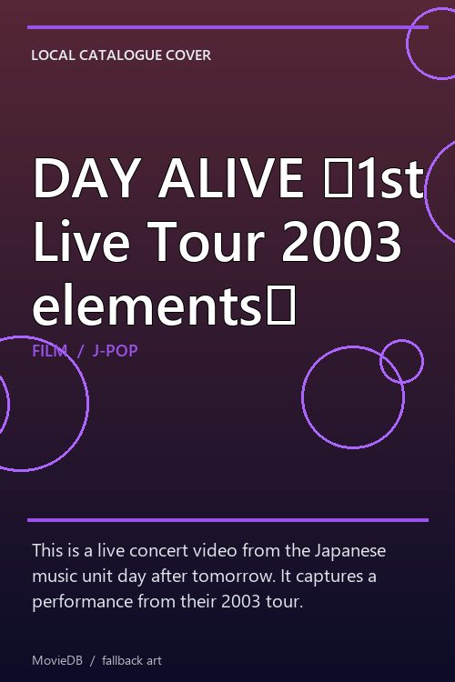 DAY ALIVE 〜1st Live Tour 2003 elements〜 poster