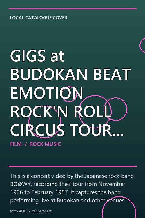 GIGS at BUDOKAN BEAT EMOTION ROCK'N ROLL CIRCUS TOUR 1986.11.11〜1987.02.24 poster