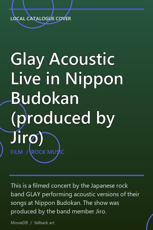 Glay Acoustic Live in Nippon Budokan (produced by Jiro) poster