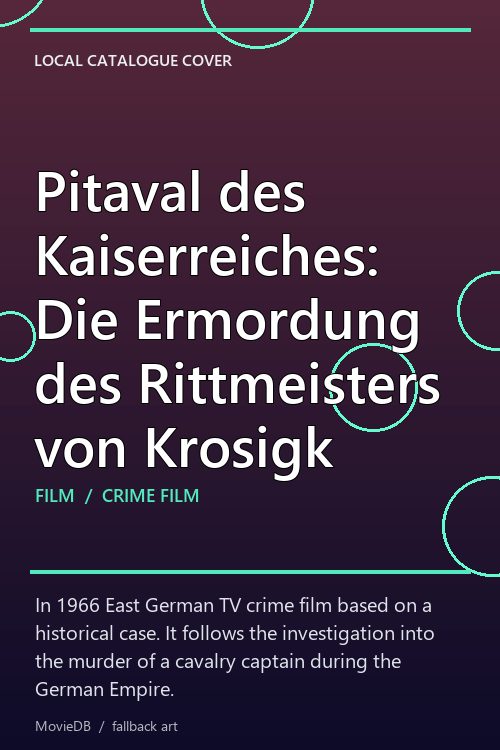 Pitaval des Kaiserreiches: Die Ermordung des Rittmeisters von Krosigk poster