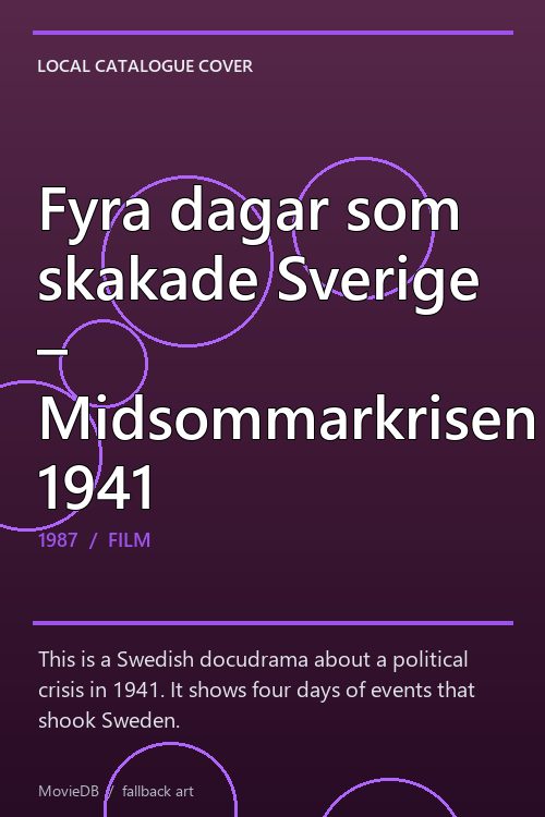 Fyra dagar som skakade Sverige – Midsommarkrisen 1941 poster