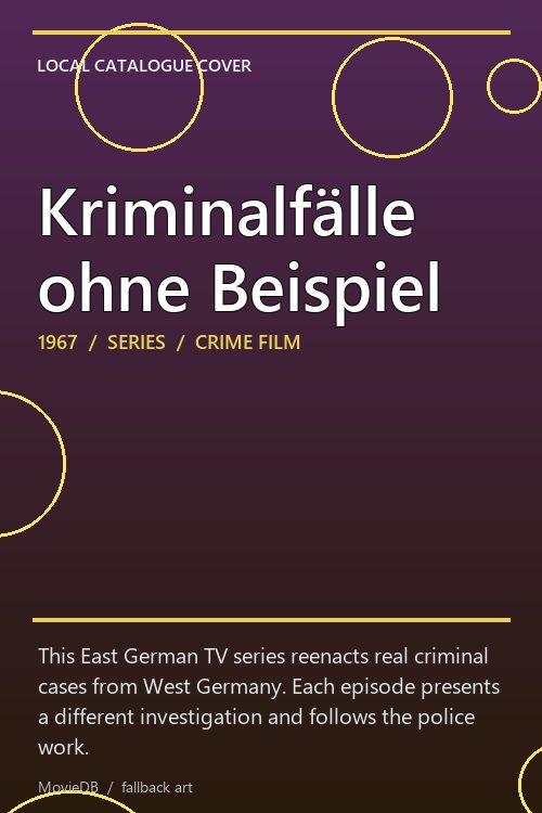 Kriminalfälle ohne Beispiel poster