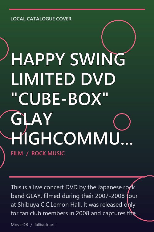 HAPPY SWING LIMITED DVD "CUBE-BOX" GLAY HIGHCOMMUNICATIONS TOUR 2007-2008 at Shibuya C.C.Lemon Hall poster