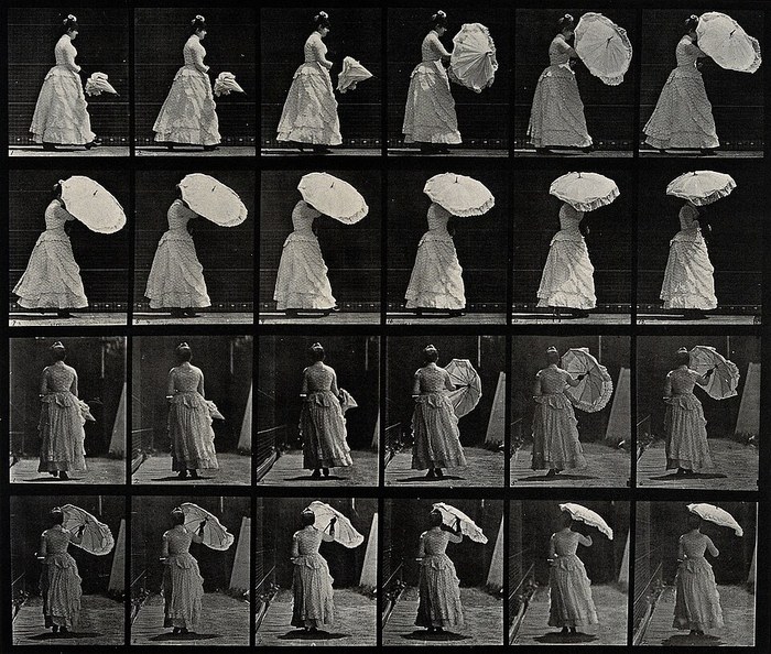 Woman Opening Umbrella poster
