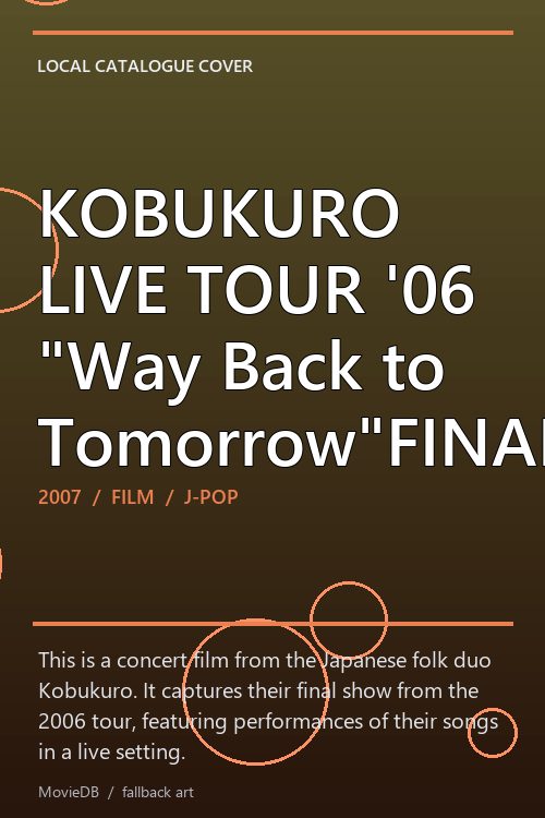 KOBUKURO LIVE TOUR '06 "Way Back to Tomorrow"FINAL poster