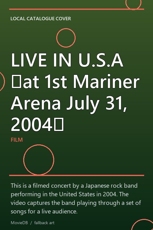 LIVE IN U.S.A 〜at 1st Mariner Arena July 31, 2004〜 poster