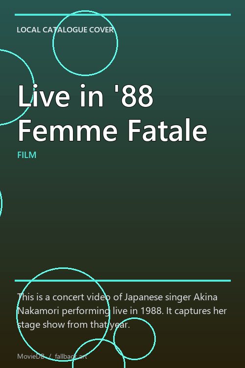 Live in '88 Femme Fatale poster