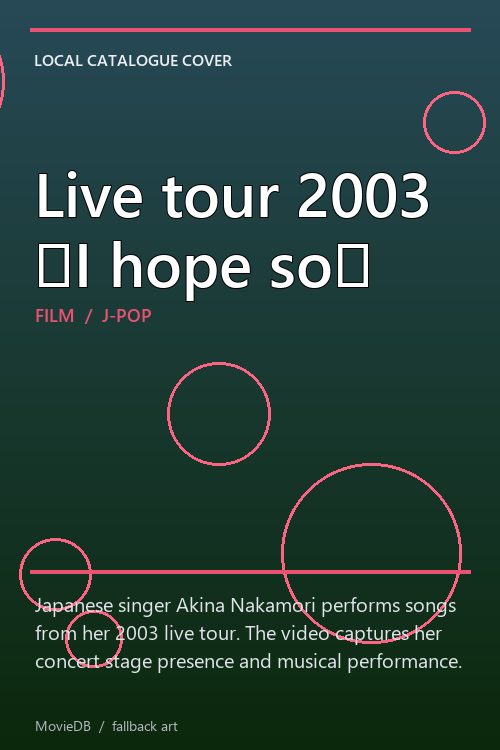 Live tour 2003 〜I hope so〜 poster