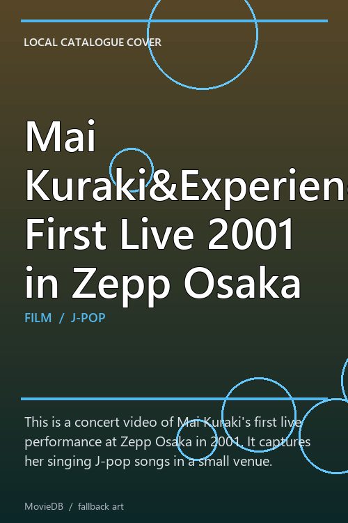 Mai Kuraki&Experience First Live 2001 in Zepp Osaka poster