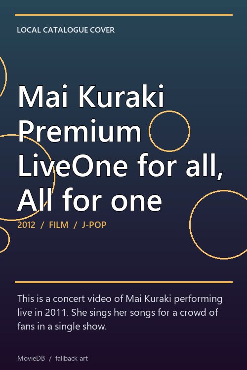 Mai Kuraki Premium LiveOne for all, All for one poster