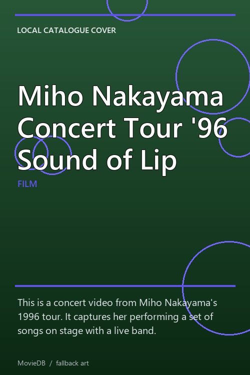 Miho Nakayama Concert Tour '96 Sound of Lip poster