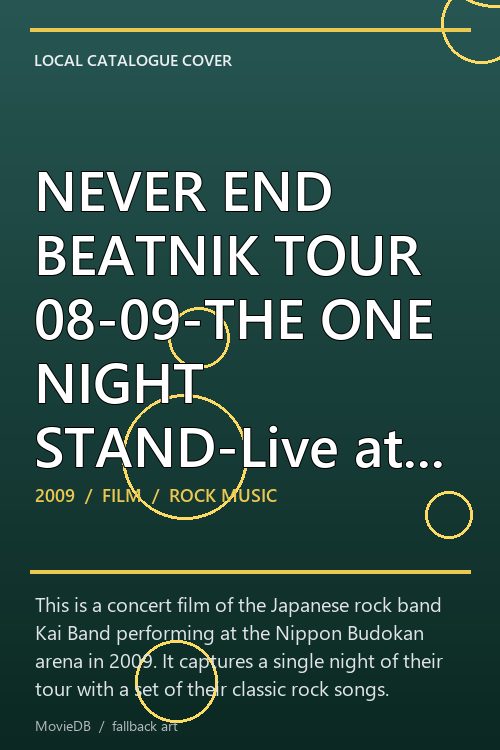 NEVER END BEATNIK TOUR 08-09-THE ONE NIGHT STAND-Live at BUDOKAN poster