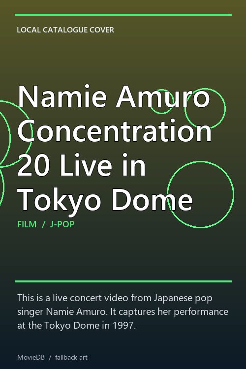 Namie Amuro Concentration 20 Live in Tokyo Dome poster
