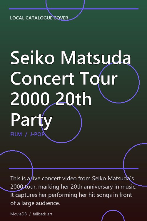 Seiko Matsuda Concert Tour 2000 20th Party poster