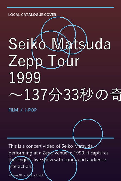 Seiko Matsuda Zepp Tour 1999 〜137分33秒の奇跡〜 poster