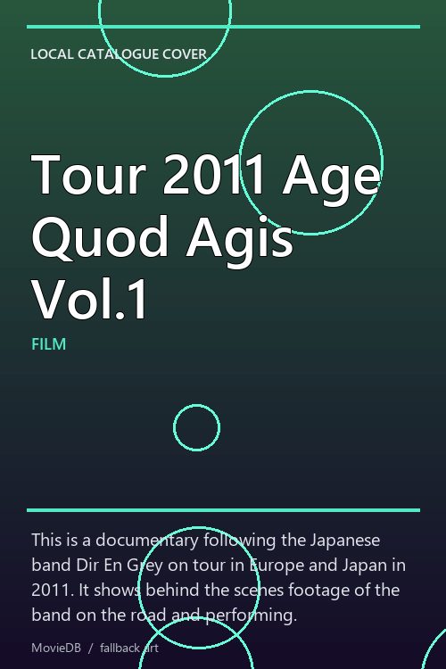Tour 2011 Age Quod Agis Vol.1 poster