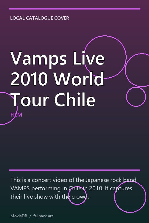 Vamps Live 2010 World Tour Chile poster