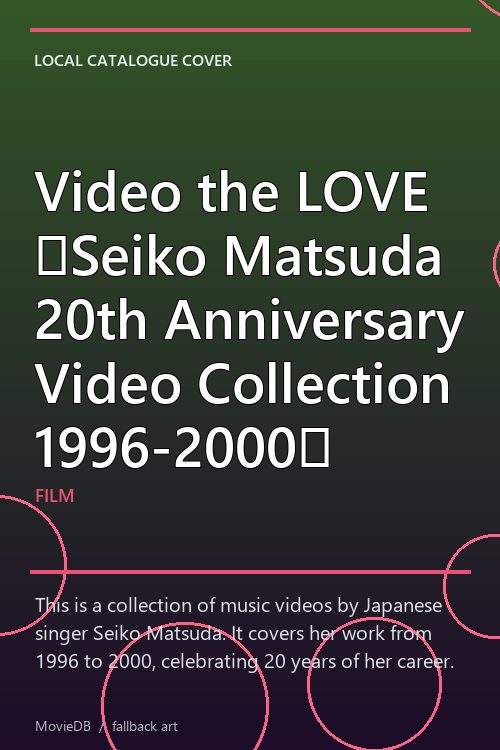 Video the LOVE 〜Seiko Matsuda 20th Anniversary Video Collection 1996-2000〜 poster