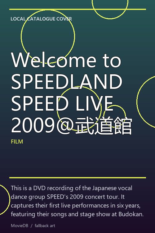 Welcome to SPEEDLAND SPEED LIVE 2009@武道館 poster