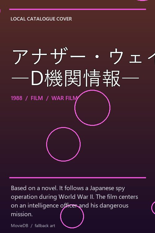 アナザー・ウェイ ―D機関情報― poster