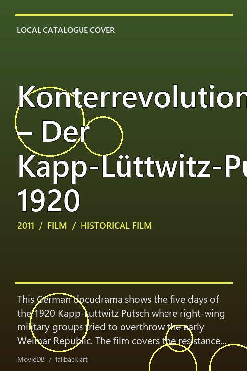 Konterrevolution – Der Kapp-Lüttwitz-Putsch 1920 poster